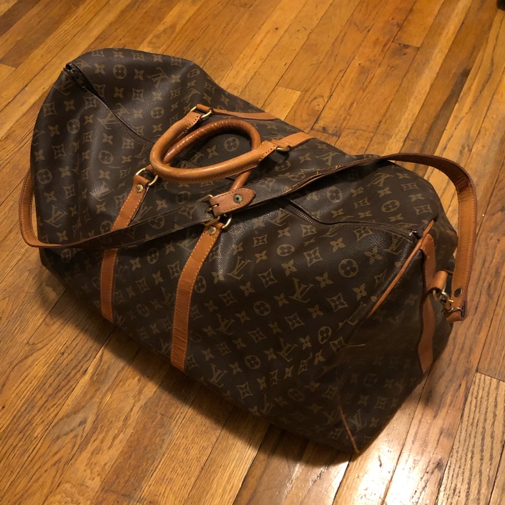 LOUIS VUITTON Keepall Bandolier 60 - Travel Bag Monogram Leather Brown